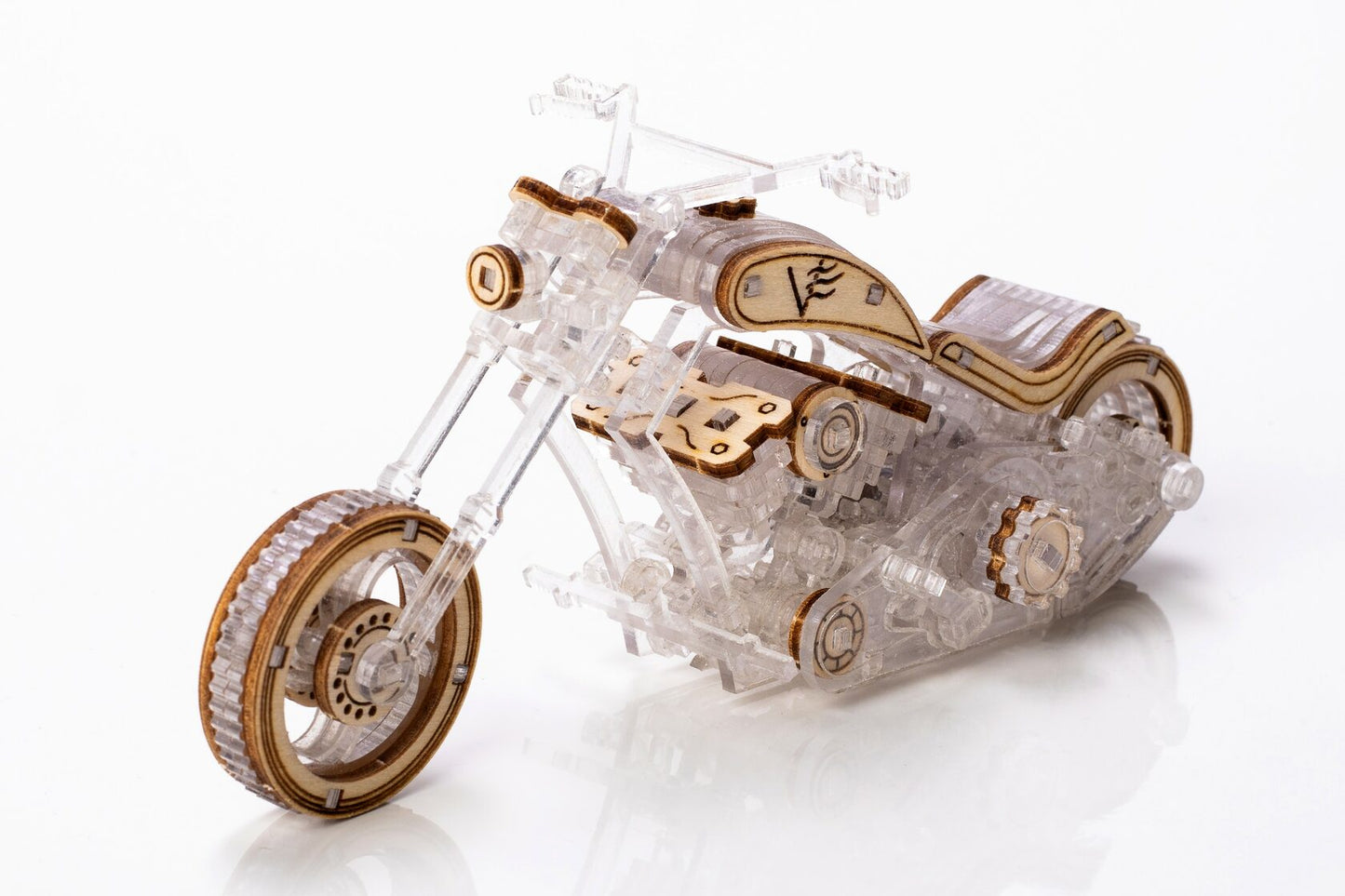 Chopper V1 motorcycle, mechanical 3Dpuzzle, Veter Models, Wood & plastic Model, Bike, Decoration, Gift Idea, Gift, Wooden Model, Hybrid,