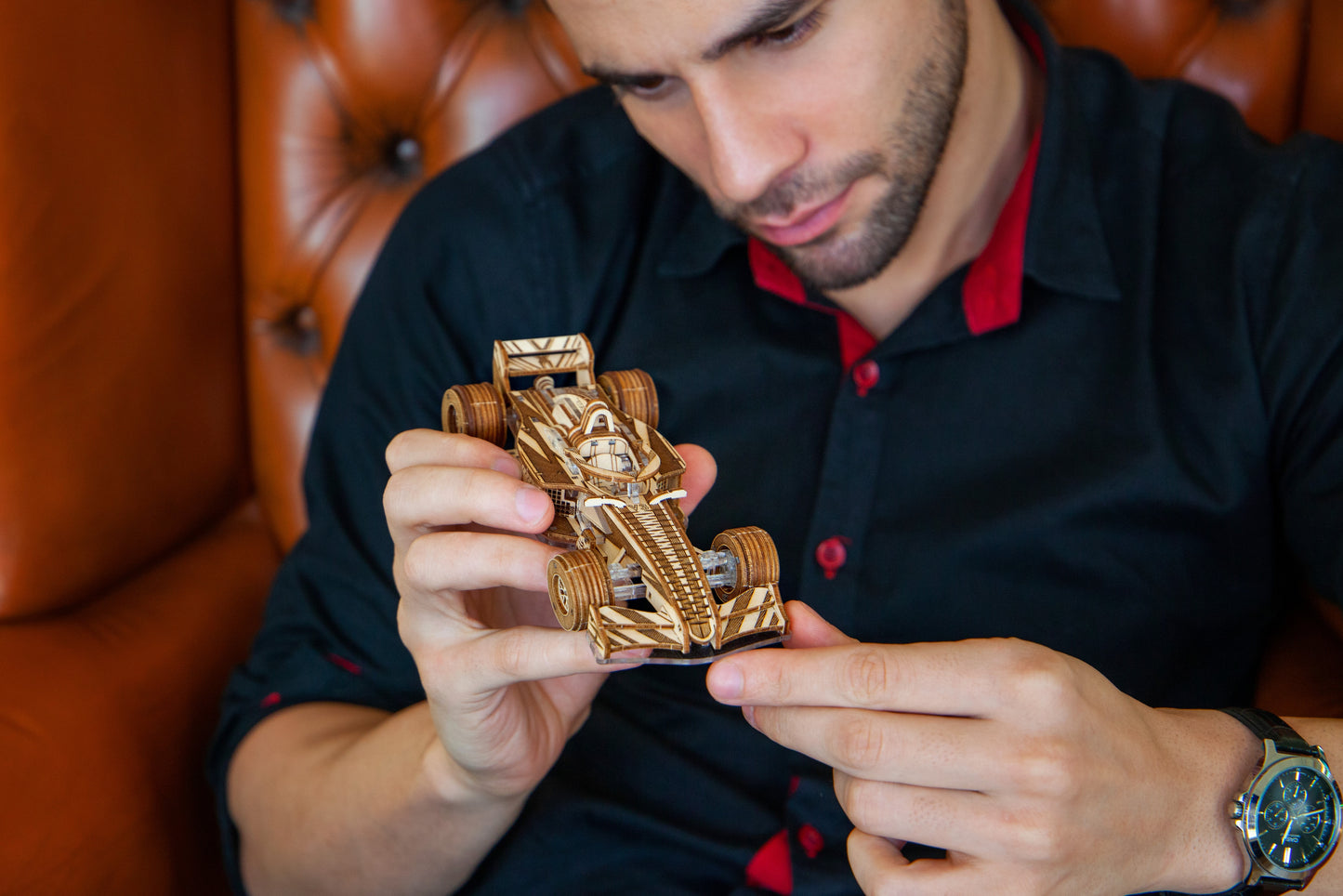 Racer V3. Racing car, mechanical 3D puzzle, Veter Models, Wood & plastic, gift idea, gift, 3Dpuzzle,hybrid, Formula1, Wooden Kit, DIY