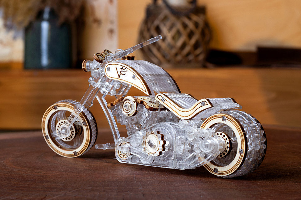 Chopper V1 motorcycle, mechanical 3Dpuzzle, Veter Models, Wood & plastic Model, Bike, Decoration, Gift Idea, Gift, Wooden Model, Hybrid,