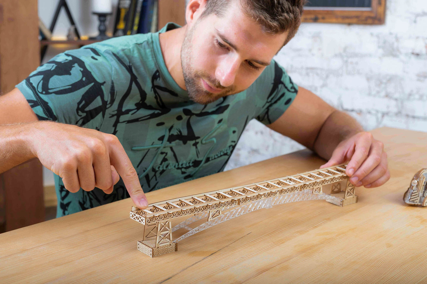 The Thunderstorm Express. Train with tender. Mechanical model. wooden train, Veter Models, gift idea, wooden kit, hybrid, decor, 3d puzzle