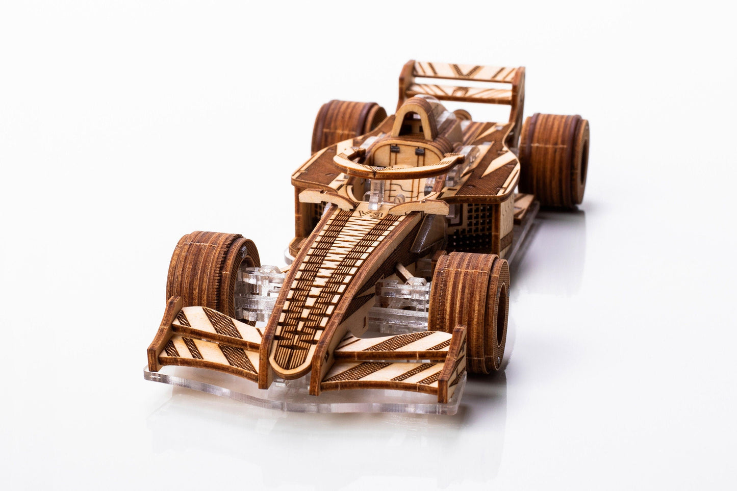 Racer V3. Racing car, mechanical 3D puzzle, Veter Models, Wood & plastic, gift idea, gift, 3Dpuzzle,hybrid, Formula1, Wooden Kit, DIY