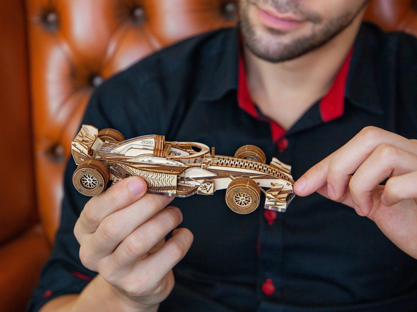 Racer V3. Racing car, mechanical 3D puzzle, Veter Models, Wood & plastic, gift idea, gift, 3Dpuzzle,hybrid, Formula1, Wooden Kit, DIY