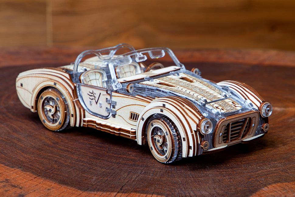 Speedster-V2 sport car model, Cabriolet, Veter Models,  Mechanical 3Dpuzzle, Gift idea, Wooden model, Wooden Kit, Vehicle,Gift,Hybrid